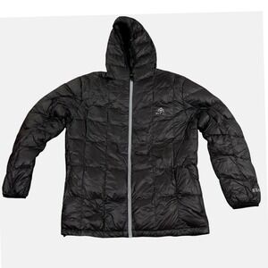 My Trail Puffer Jacket Men Large Black 850 Fill Power Goose Down Packable Hooded